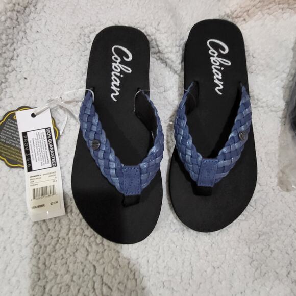 NEW Cobian Women's Braided Bounce Flip-Flop Sandal Blue Size 6 M US - Picture 1 of 3